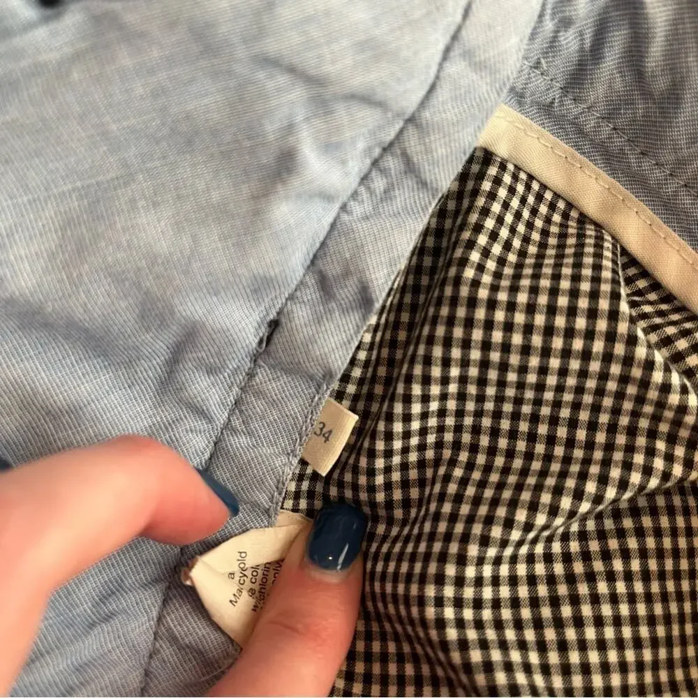 J. Crew Men’s Checkered Navy & White Shorts Size 34